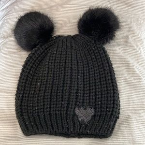 Disney black beanie with ears and sequin emblem